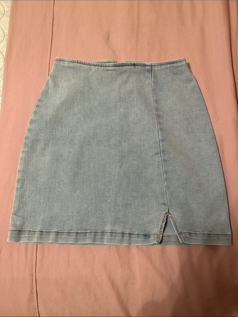 wild fable Light Blue Denim Mini Skirt with Front Notch